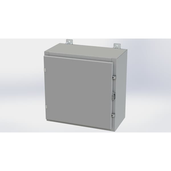 Clamps with Padlock Hasp Electrical Enclosures, 20 in H, 10 in D, 20 in W, NEMA 4, Carbon Steel